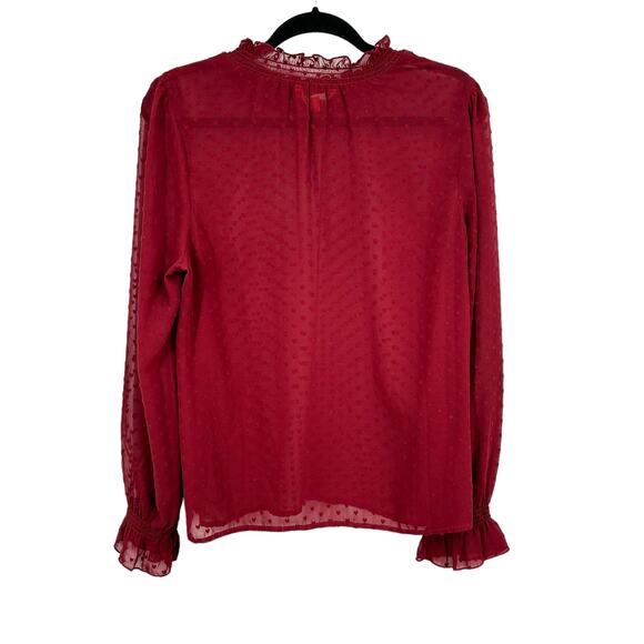 ModCloth Chiffon Hight Neck Blouse Large Heart Print‎ - Picture 3 of 7